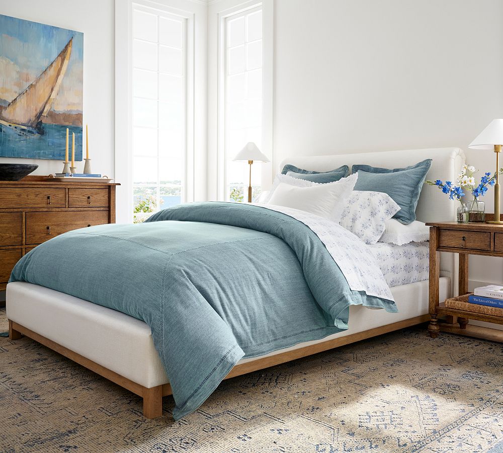 Soft Washed Denim Duvet Cover &amp; Shams