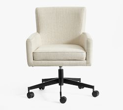 Irving Upholstered Swivel Desk Chair | Pottery Barn