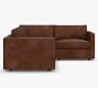 Carmel Slim Arm Leather 3-Piece Sectional (109&quot;)