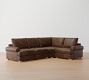 Canyon Roll Arm Leather 3-Piece Wedge Sectional (130&quot;)