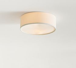 Linen Drum Flush Mount (12&quot;-18&quot;)