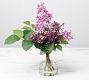 Faux Pink Lilac Arrangement In Glass Vase