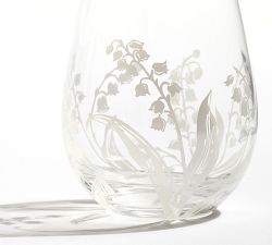 Monique Lhuillier Lily of the Valley Stemless Wine Glasses - Set of 4