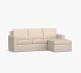 Cameron Square Arm Slipcovered Chaise Sectional (99&quot;)