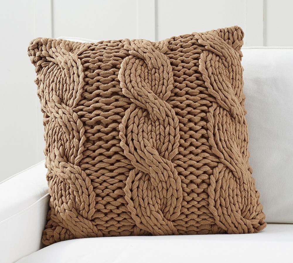 Colossal Handknit Pillow Cover - BRONZE