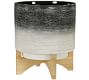 Ariana Ceramic Planter on Wooden Stand