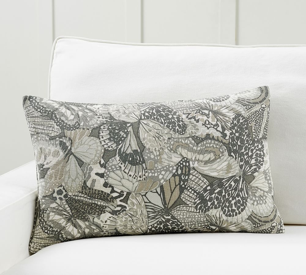 Butterfly Printed Lumbar Pillow Cover