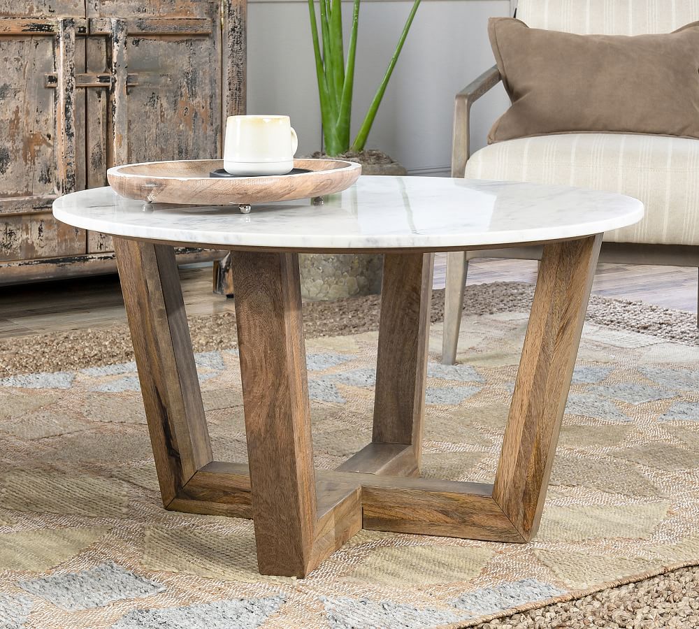 Manali Round Marble Coffee Table | Pottery Barn