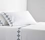 Tile Embroidered Organic Percale Pillowcases - Set of 2