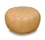 Nadia Moroccan-Style Leather Pouf