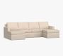 Cameron Square Arm Slipcovered Double Chaise Sectional (128&quot;)