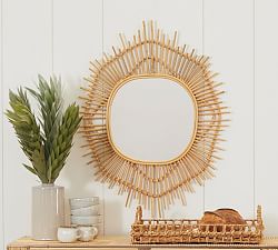 Isabella Rattan Oval Mirror, 46