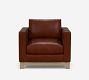 Jake Leather Seadrift Wood Base Chair