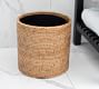 Tava Handwoven Rattan Round Tapered Waste Basket With Metal Liner