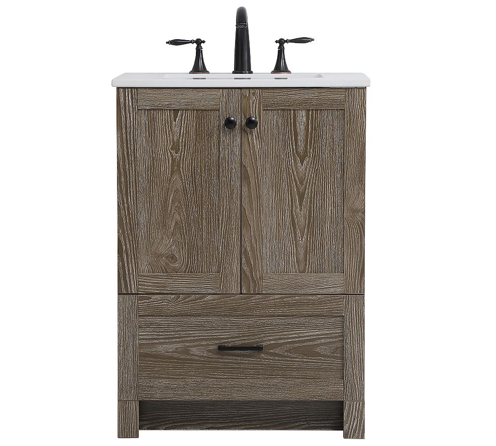 Weathered Oak 24" Single Sink Bathroom Vanity