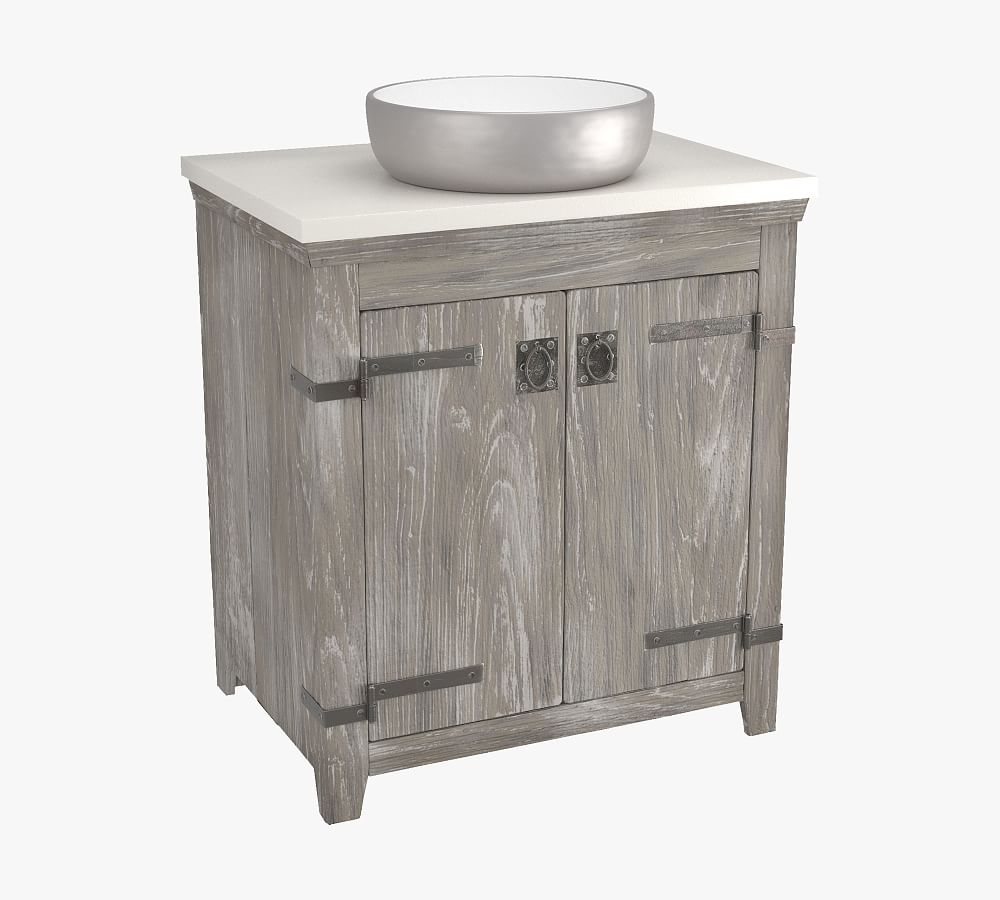 Siana 30-48&quot; Handcrafted Round Single Sink Vanity