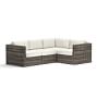 Huntington Wicker 4-Piece Square Arm Outdoor Sectional (99&quot;)
