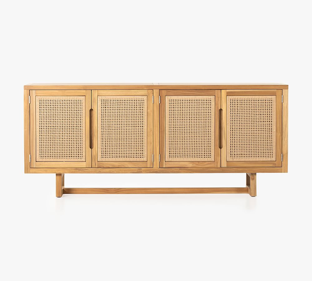 Anson Breezy Charm 72'' Natural Teak and Wicker Outdoor Sideboard
