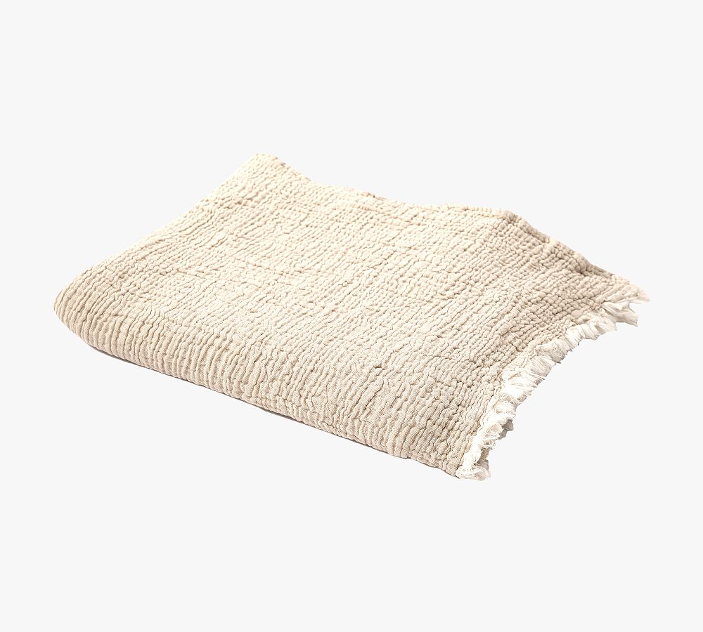 Turkish Cotton Fringe Throw Blanket
