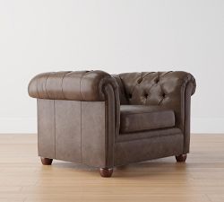 Chesterfield Roll Arm Leather Chair