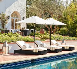 Malibu Metal Platform Single Outdoor Chaise | Pottery Barn