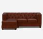 Chesterfield Square Arm Leather Chaise Sectional (90&quot;)