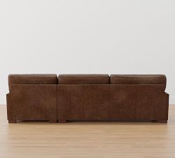 Turner Square Arm Leather Chaise Sectional (105&quot;&ndash;129&quot;)