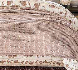 Pottery barn shops jacquard fringe full/queen blanket new