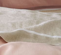 Belgian Flax Linen Contrast Flange Sheet Set