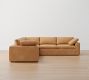 Dream Wide Arm Leather 3-Piece L-Shaped Sectional (120&quot;)