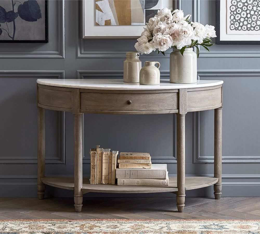 Alexandra Demilune Marble Console Table (20.5&quot;)