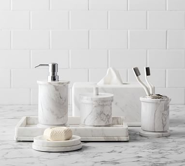 Monique Lhuillier Marble Bathroom Accessories | Pottery Barn