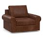 Big Sur Roll Arm Leather Swivel Chair