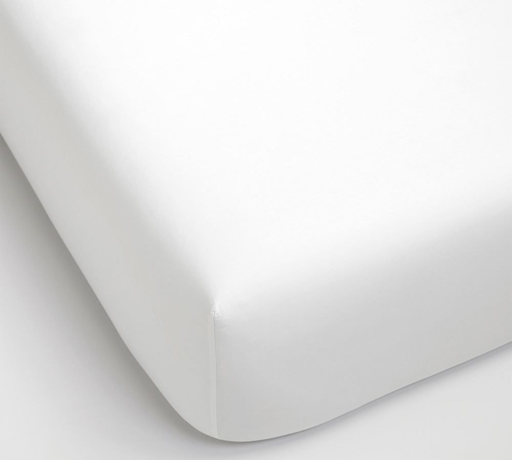 Essential 300-Thread-Count Fitted Sateen Sheet, Queen, White