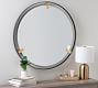 Aspen Black And Gold Round Wall Mirror - 36&quot;