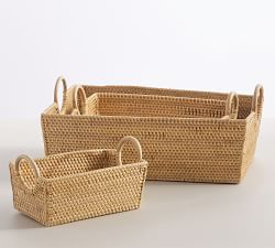 Monique Lhuillier Weaverly Woven Rattan Nesting Baskets