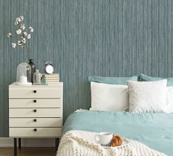 Grasscloth Chambray Peel &amp; Stick Removable Wallpaper