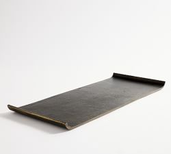 Curved Bronze Handcrafted Metal Tray