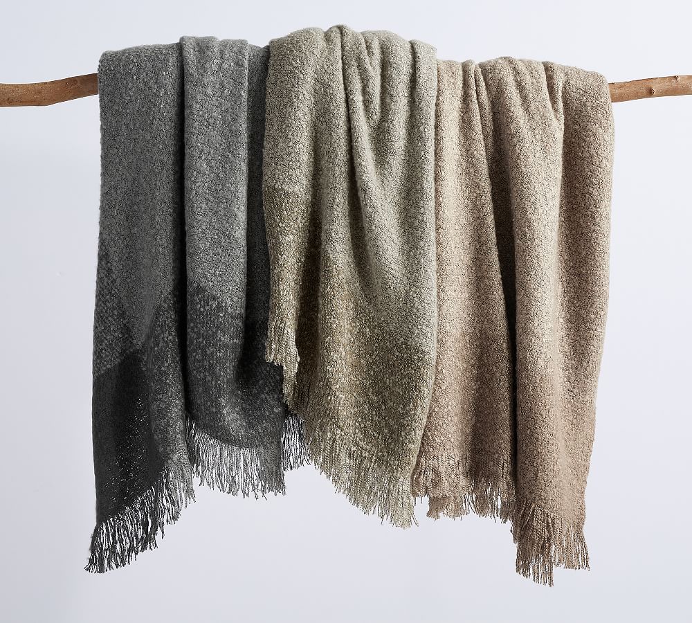 Heathered Boucle Throw Blanket | Pottery Barn
