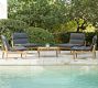 Miami Outdoor Teak 5-Piece Side Chair Seating Set with Coffee Table