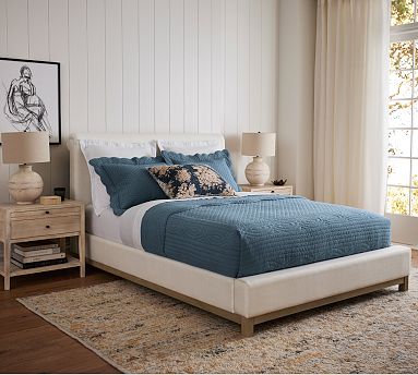 Chesterfield Non-Tufted Upholstered Bed | Pottery Barn