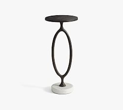 Bodhi Round Metal Accent Table, Bronze