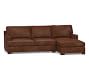 Townsend Square Arm Leather Chaise Sectional (108&quot;)