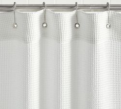 Waffle Weave Cotton Shower Curtain