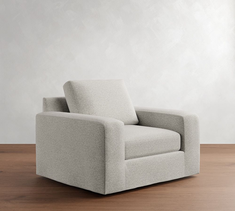 Big Sur Square Arm Slipcovered Swivel Chair