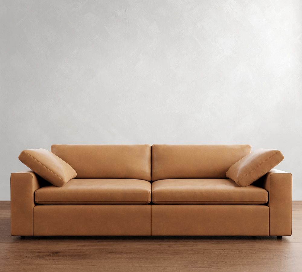 Dream Wide Arm Leather Sofa (76&quot;&ndash;102&quot;)