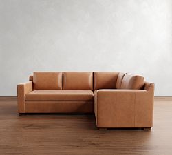 Shasta Square Arm Leather 3-Piece Sectional (99&quot;&ndash;103&quot;)