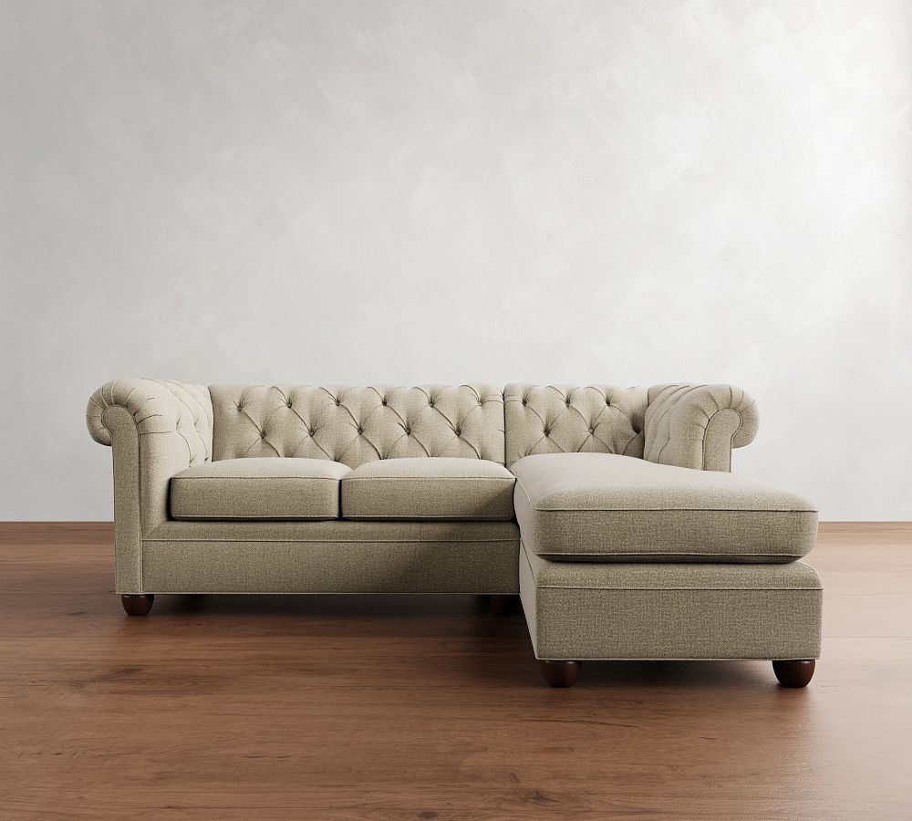 Chesterfield Roll Arm Chaise Sectional (89&quot;)