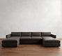 Jake Modular Leather Double Chaise Sectional (145&quot;&ndash;164&quot;)
