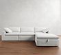 Dream Wide Arm Slipcovered Modular Chaise Sectional - Storage Available (129&quot;&ndash;172&quot;)